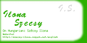 ilona szecsy business card